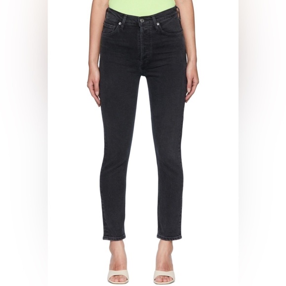 Agolde Black Nico Jeans- High Waisted Slim Jeans - Picture 2 of 14